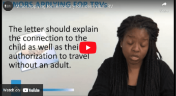 Minor Applying for Temporary Resident Visa TRV Video