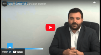 Entry Letter for Canadian Border Video