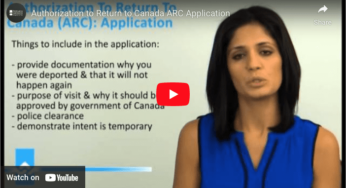 Authorization to Return to Canada ARC Application Video