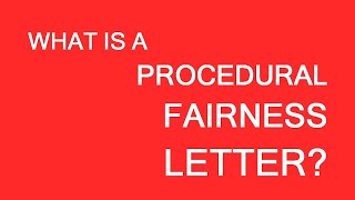 Procedural Fairness Letter